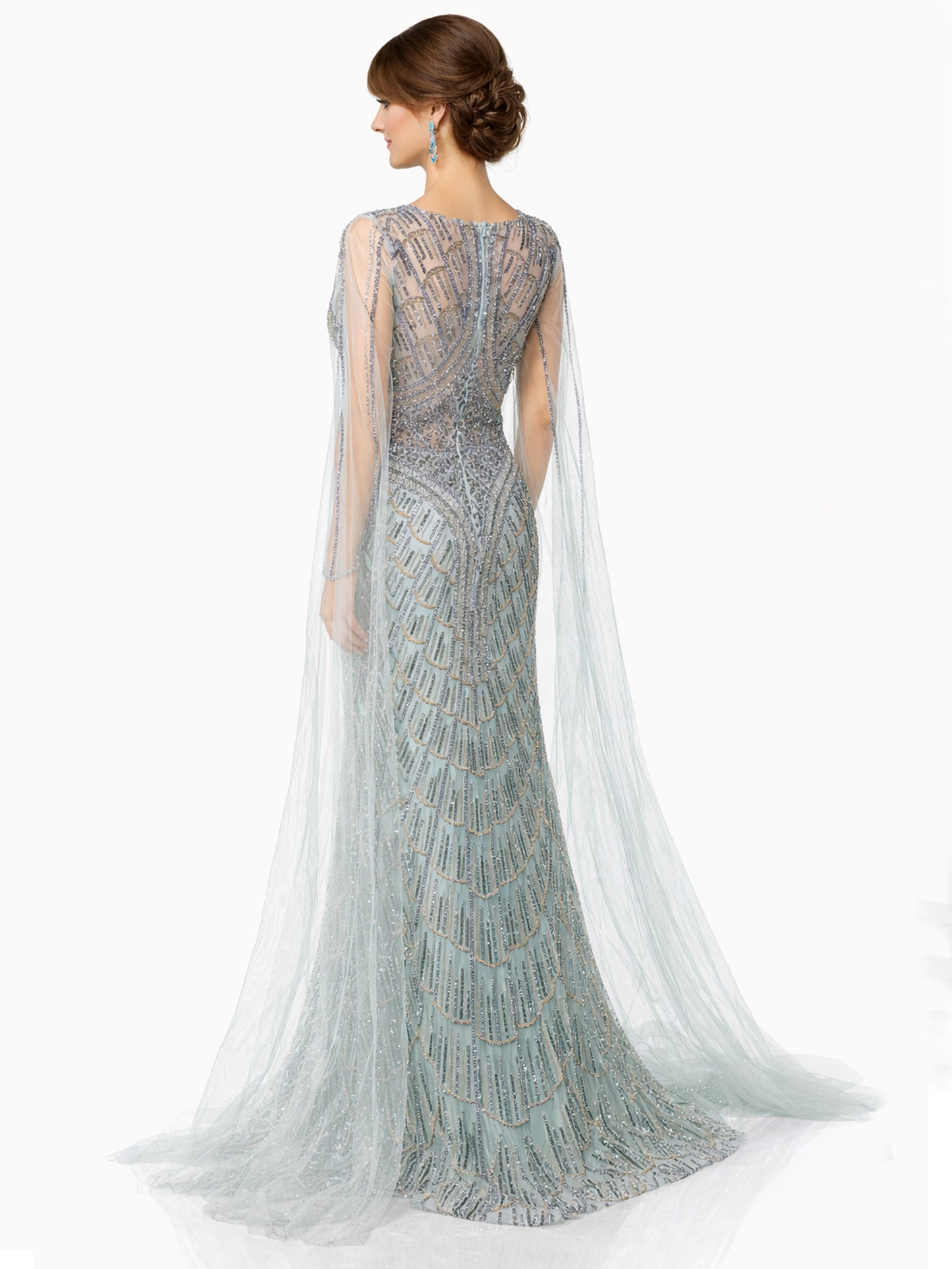 Stijl 202419 - Marineblauw / Lichtgroene Jurk