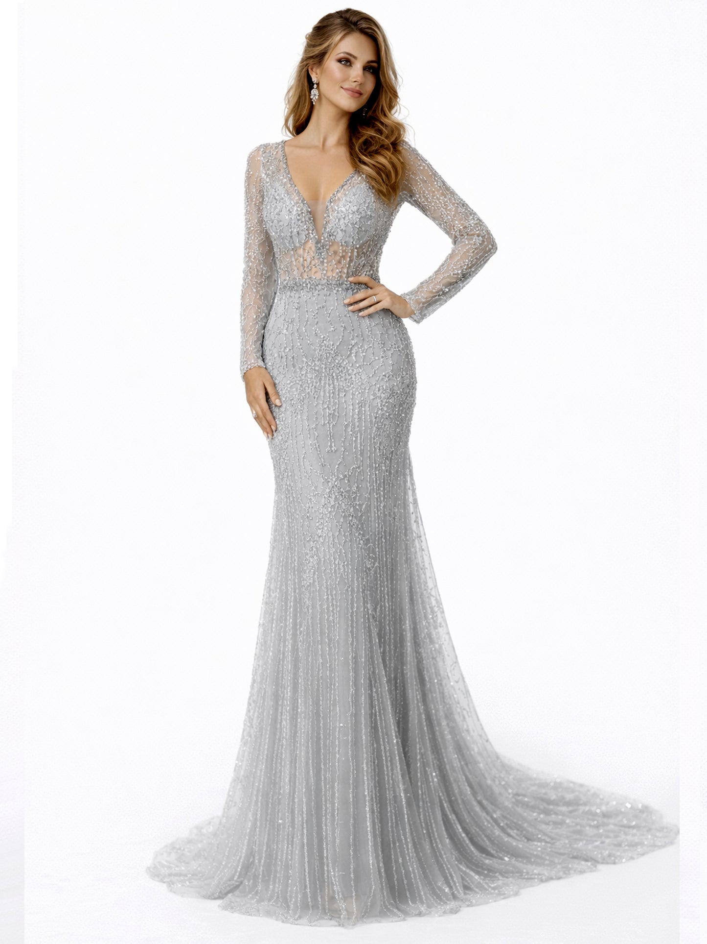 Stijl 224014 - Zilveren Avondjurk