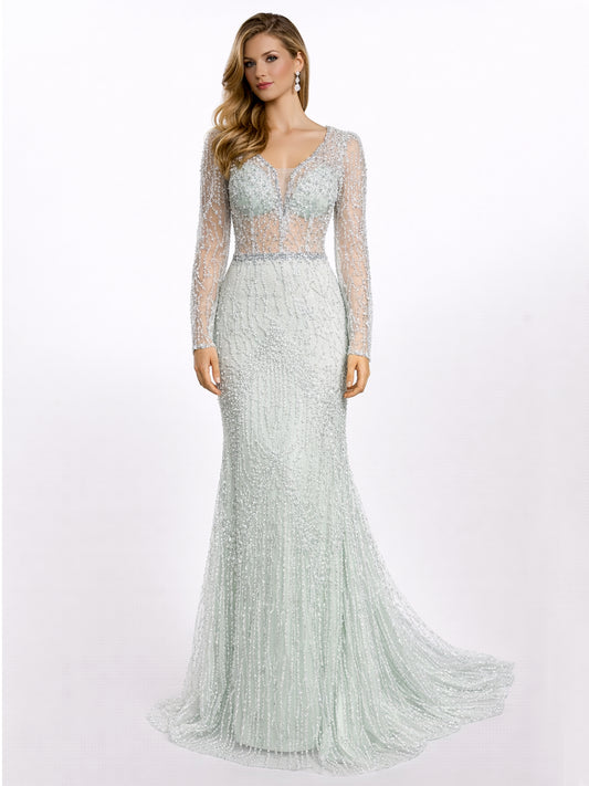 Stijl 224014 - Lichtgroene / Gouden Jurk