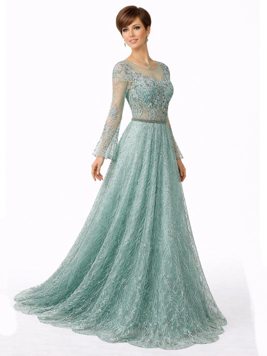 Stijl AMS 6 - Groene Lichten Avondjurk