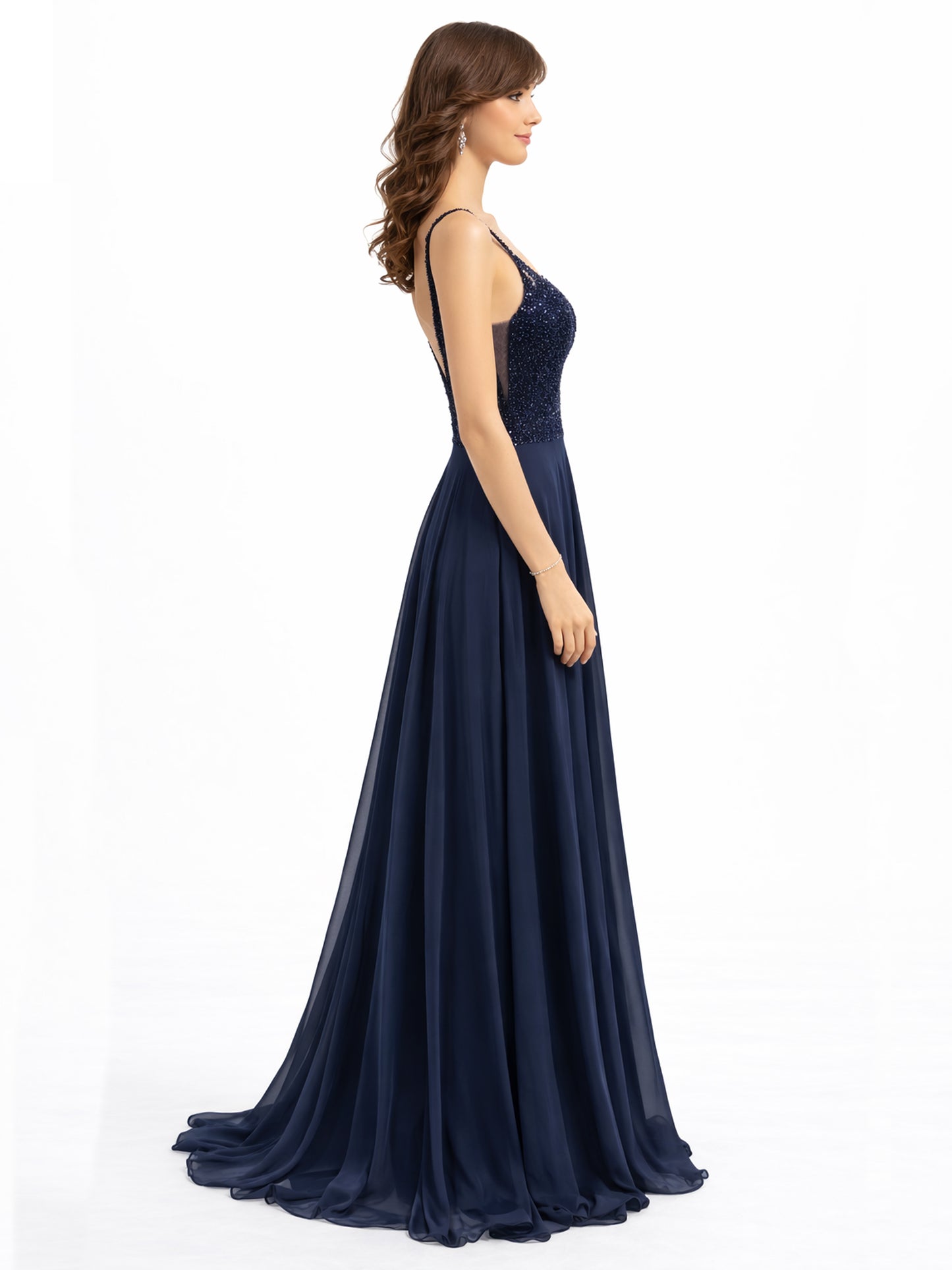 Style 110 - Dark Blue / Dark Green / Red Dress