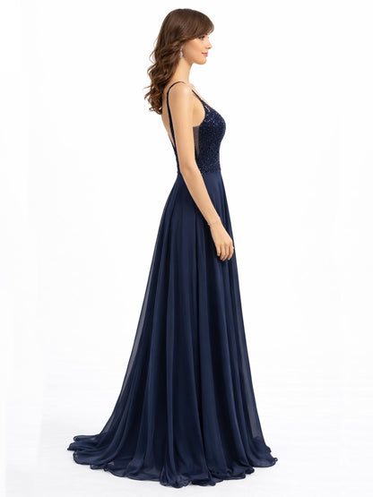 Style 110 - Dark Blue / Dark Green / Red Dress