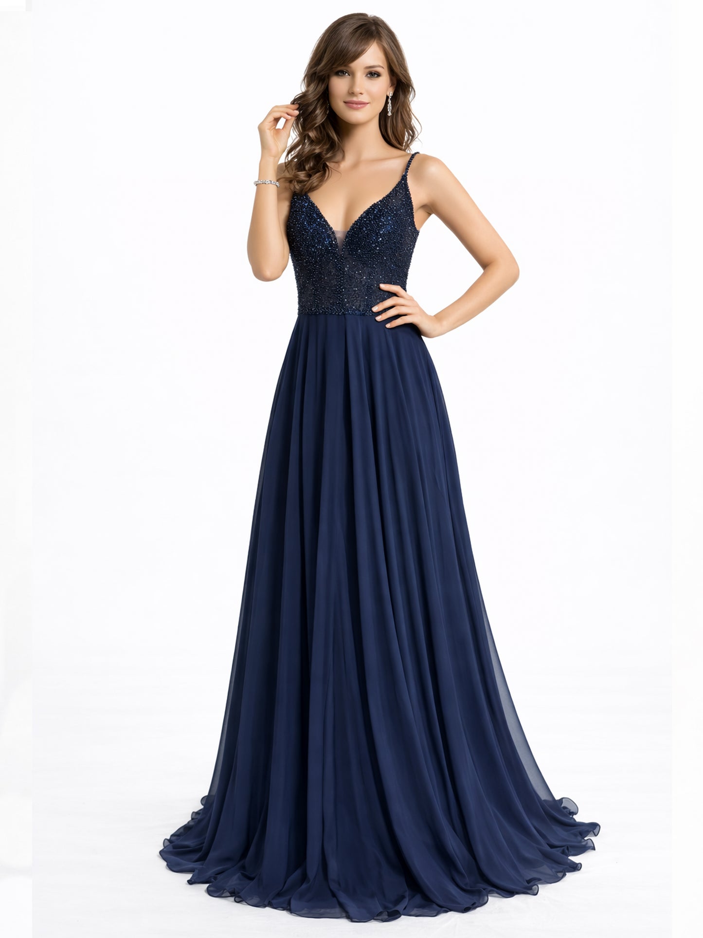 Style 110 - Dark Blue / Dark Green / Red Dress
