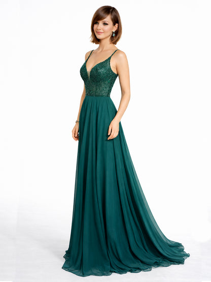 Style 110 - Dark Blue / Dark Green / Red Dress