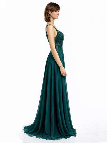 Style 110 - Dark Blue / Dark Green / Red Dress