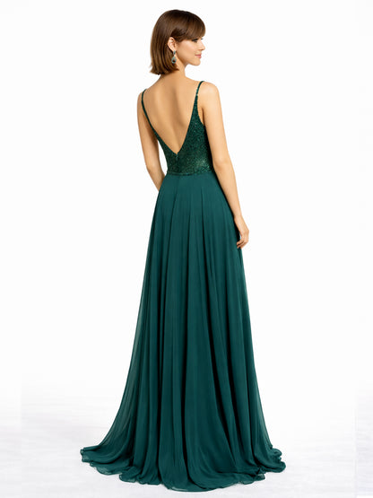 Style 110 - Dark Blue / Dark Green / Red Dress