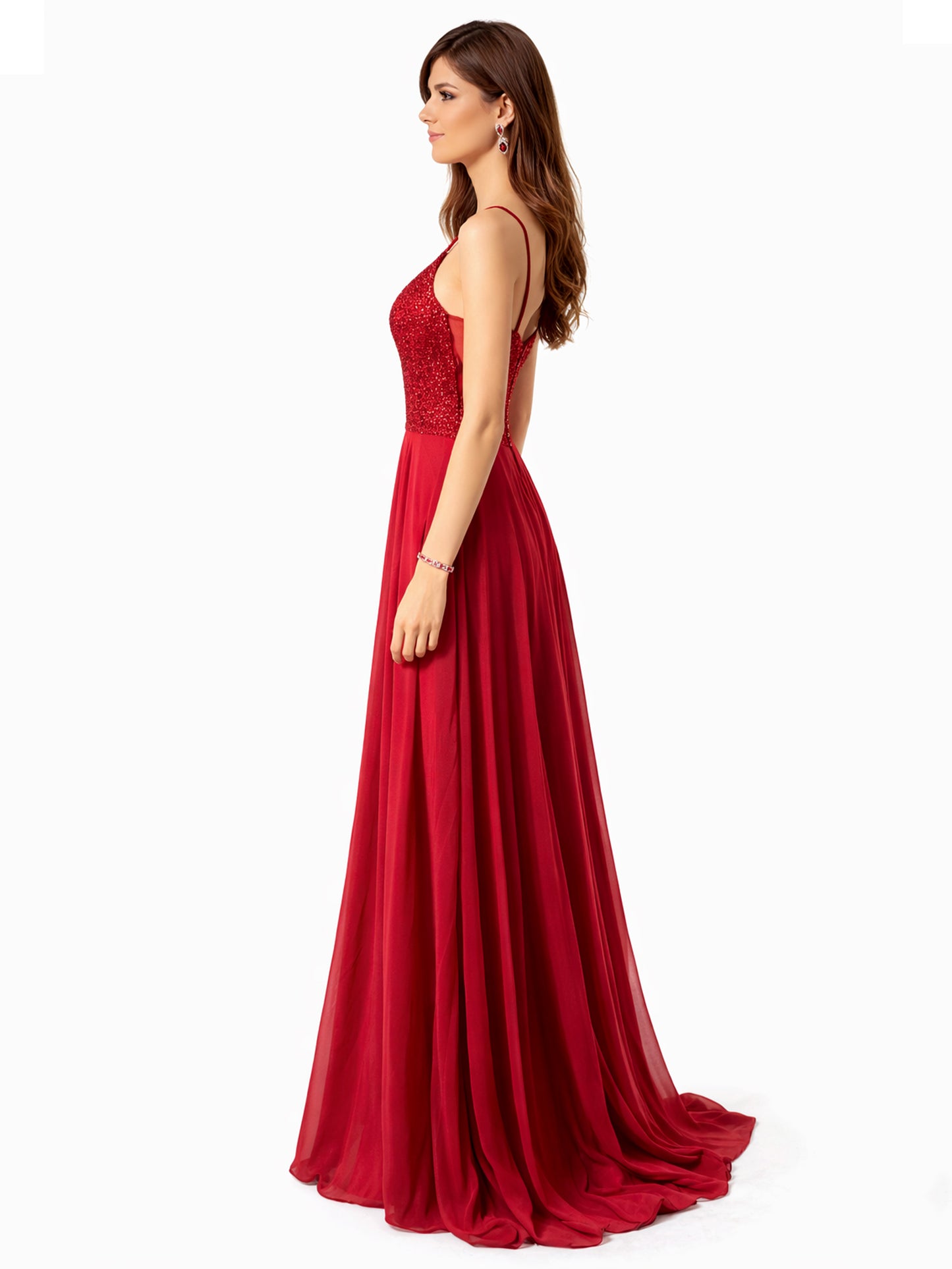 Style 110 - Dark Blue / Dark Green / Red Dress