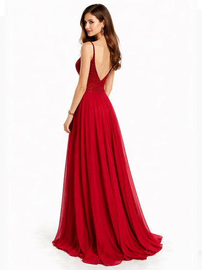 Style 110 - Dark Blue / Dark Green / Red Dress