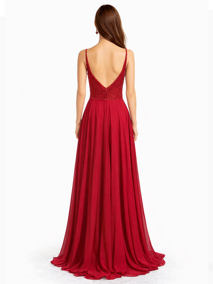 Style 110 - Dark Blue / Dark Green / Red Dress