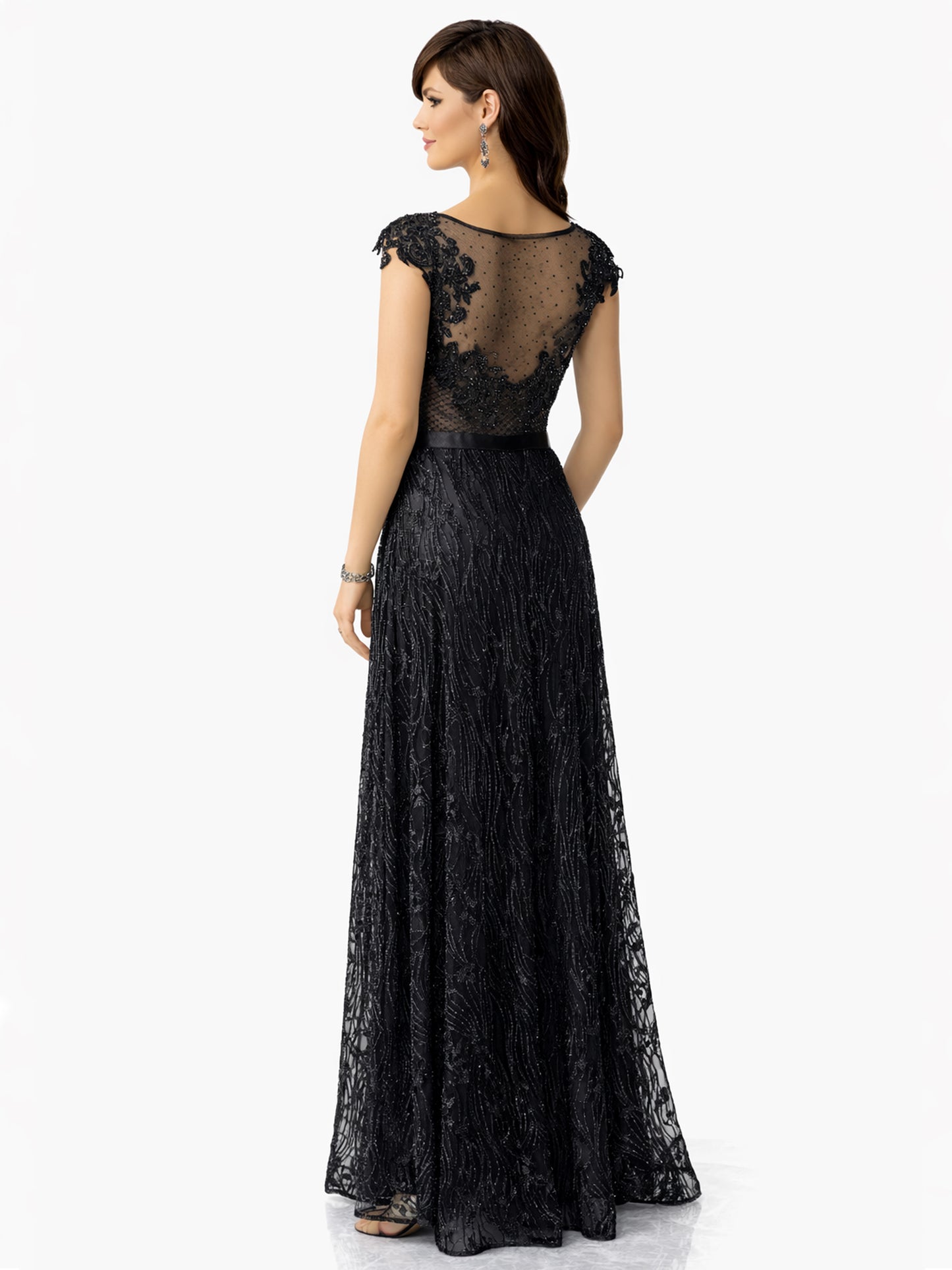 Style 190332 - Black / Light Green Dress