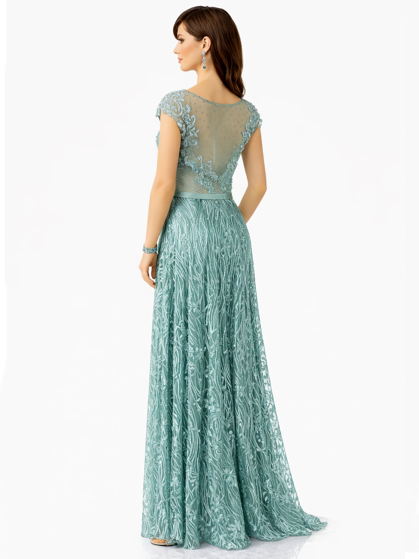 Style 190332 - Black / Light Green Dress