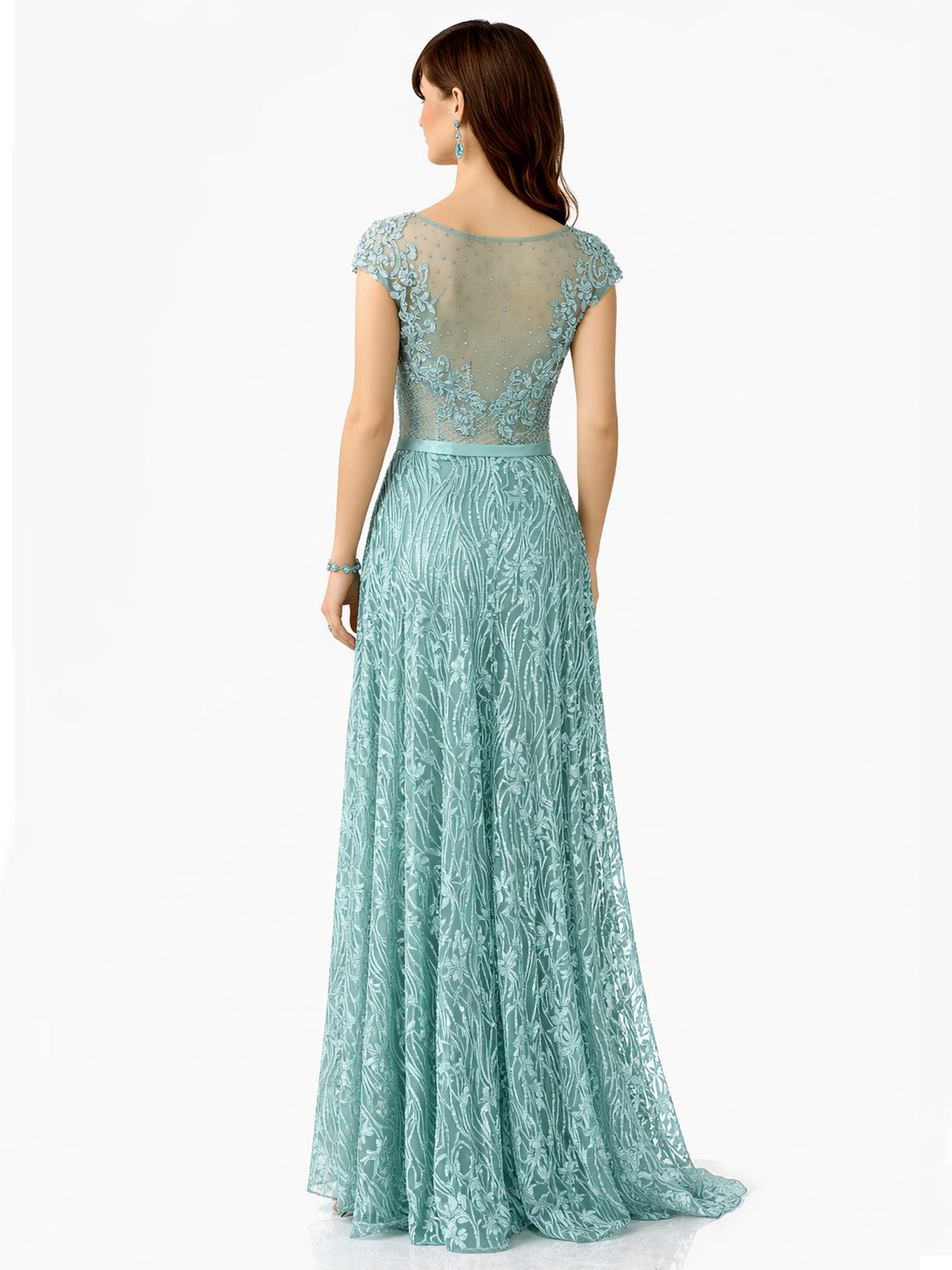 Style 190332 - Black / Light Green Dress