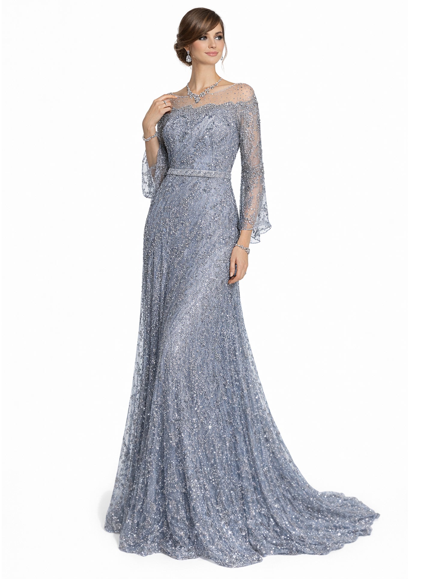 Stijl 191116 - Gouden / Paarse / Zilveren Jurk