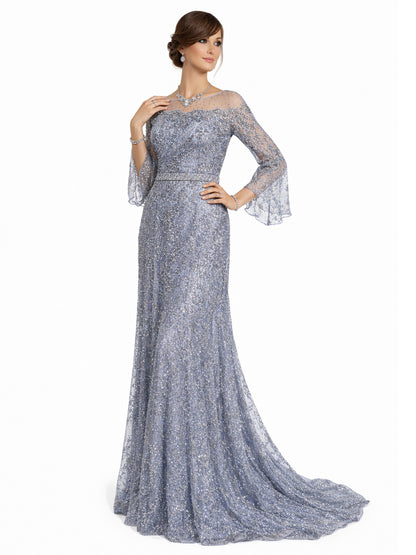 Stijl 191116 - Gouden / Paarse / Zilveren Jurk