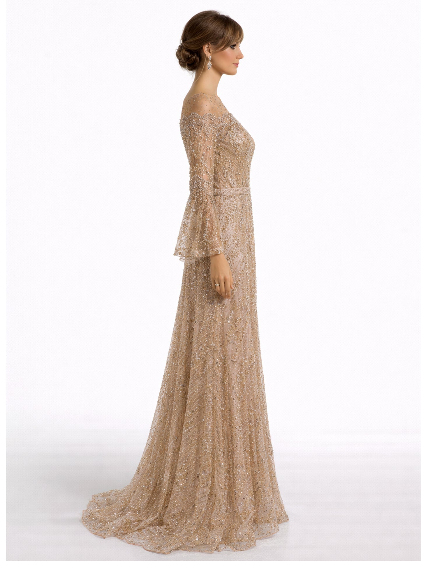 Stijl 191116 - Gouden / Paarse / Zilveren Jurk