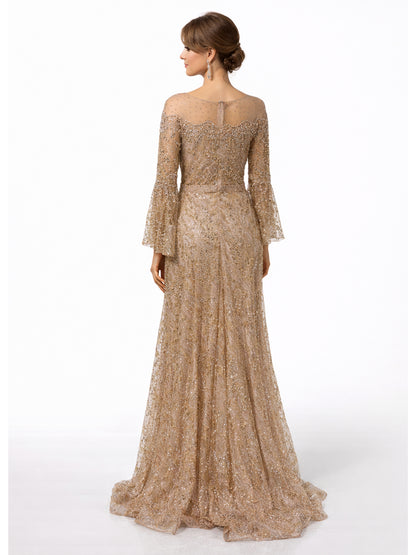 Stijl 191116 - Gouden / Paarse / Zilveren Jurk