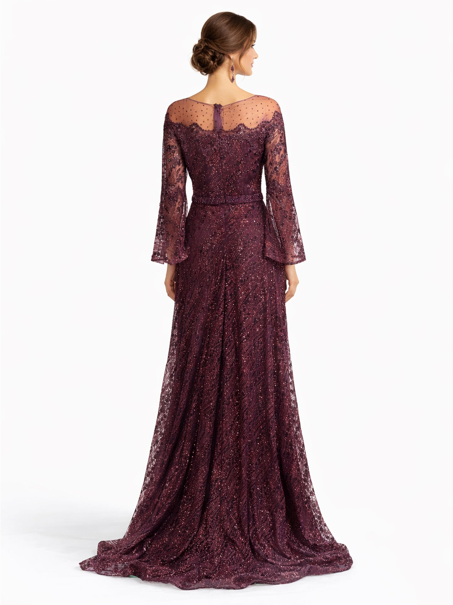 Stijl 191116 - Gouden / Paarse / Zilveren Jurk