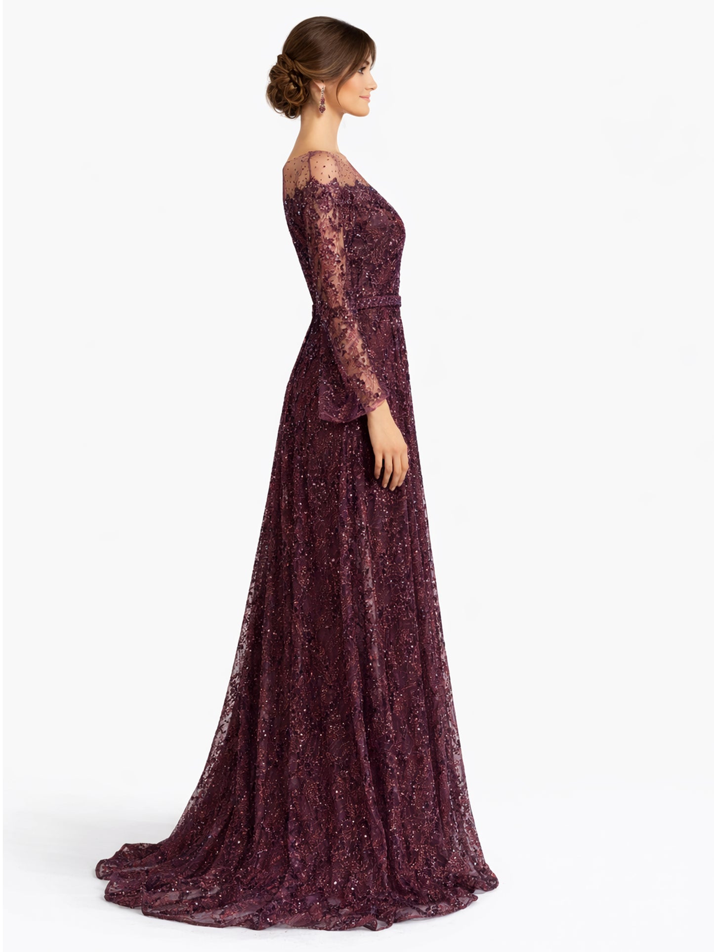 Stijl 191116 - Gouden / Paarse / Zilveren Jurk