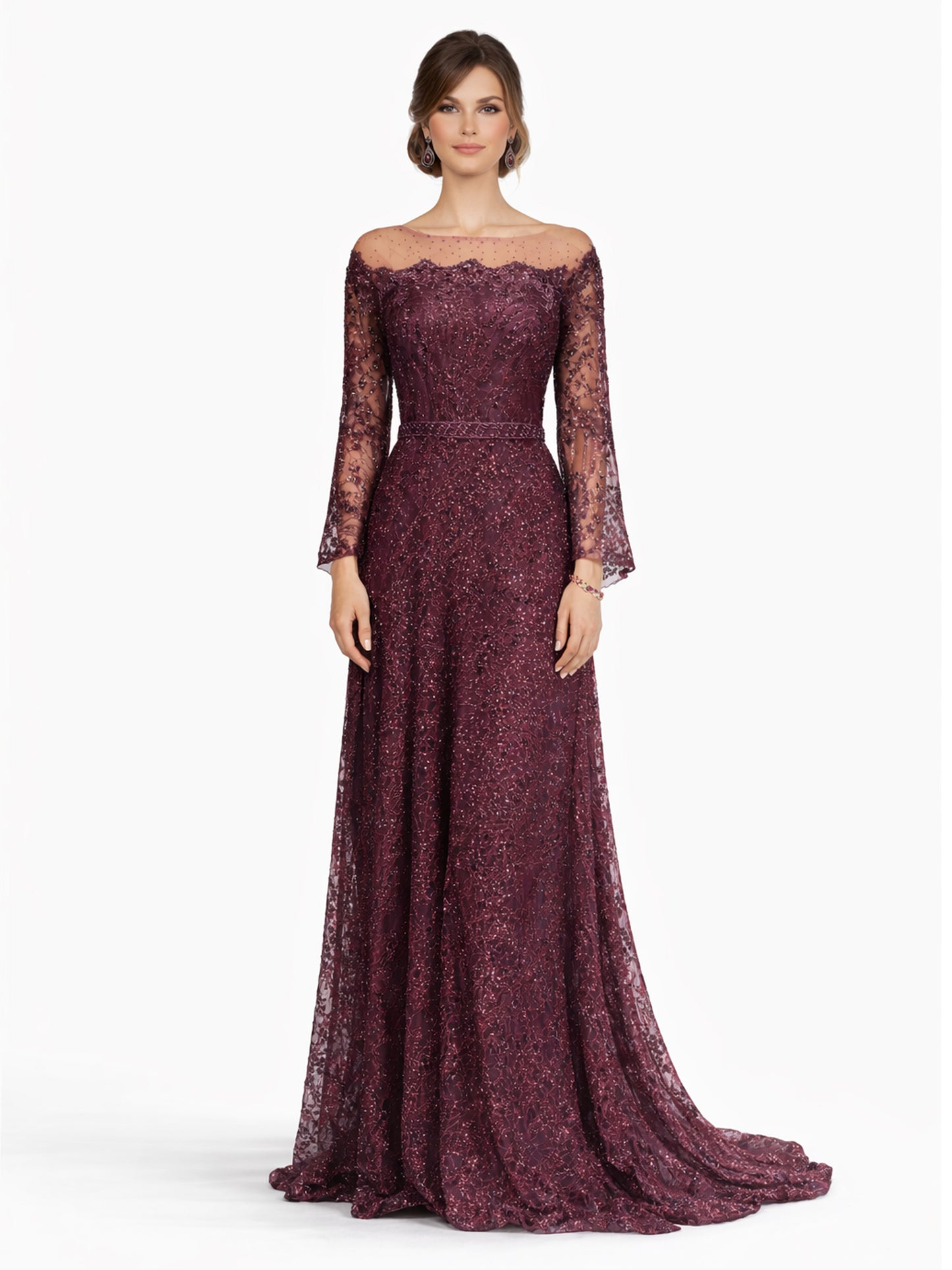 Stijl 191116 - Gouden / Paarse / Zilveren Jurk