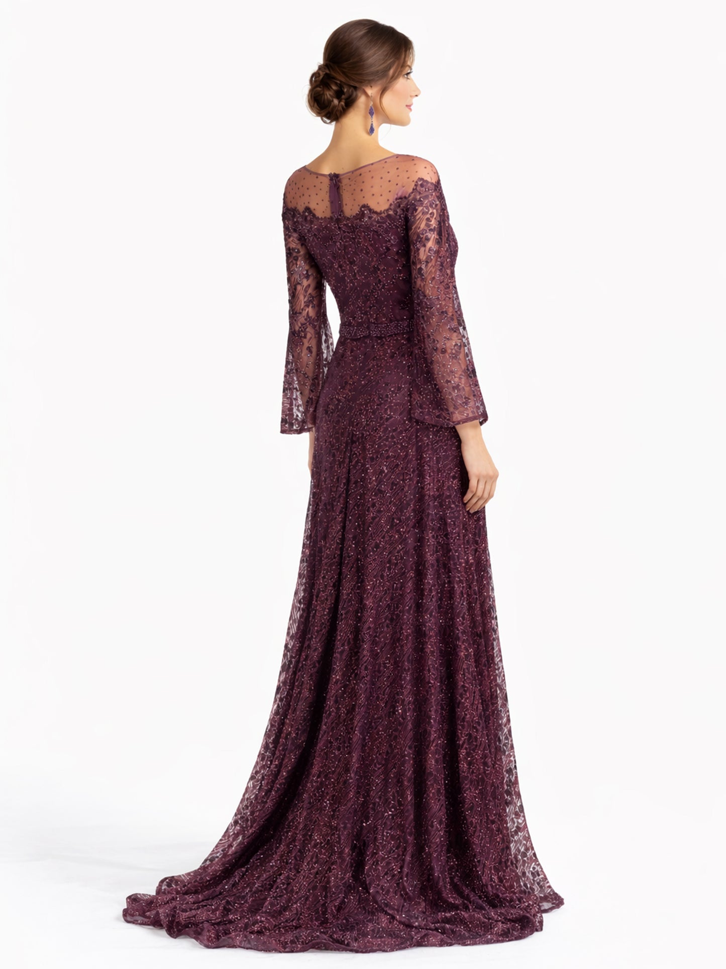 Stijl 191116 - Gouden / Paarse / Zilveren Jurk