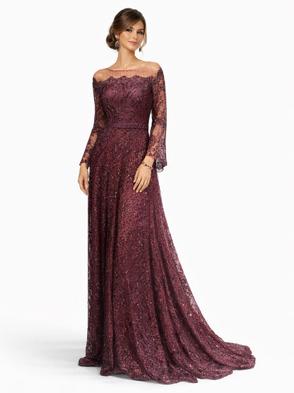 Stijl 191116 - Gouden / Paarse / Zilveren Jurk