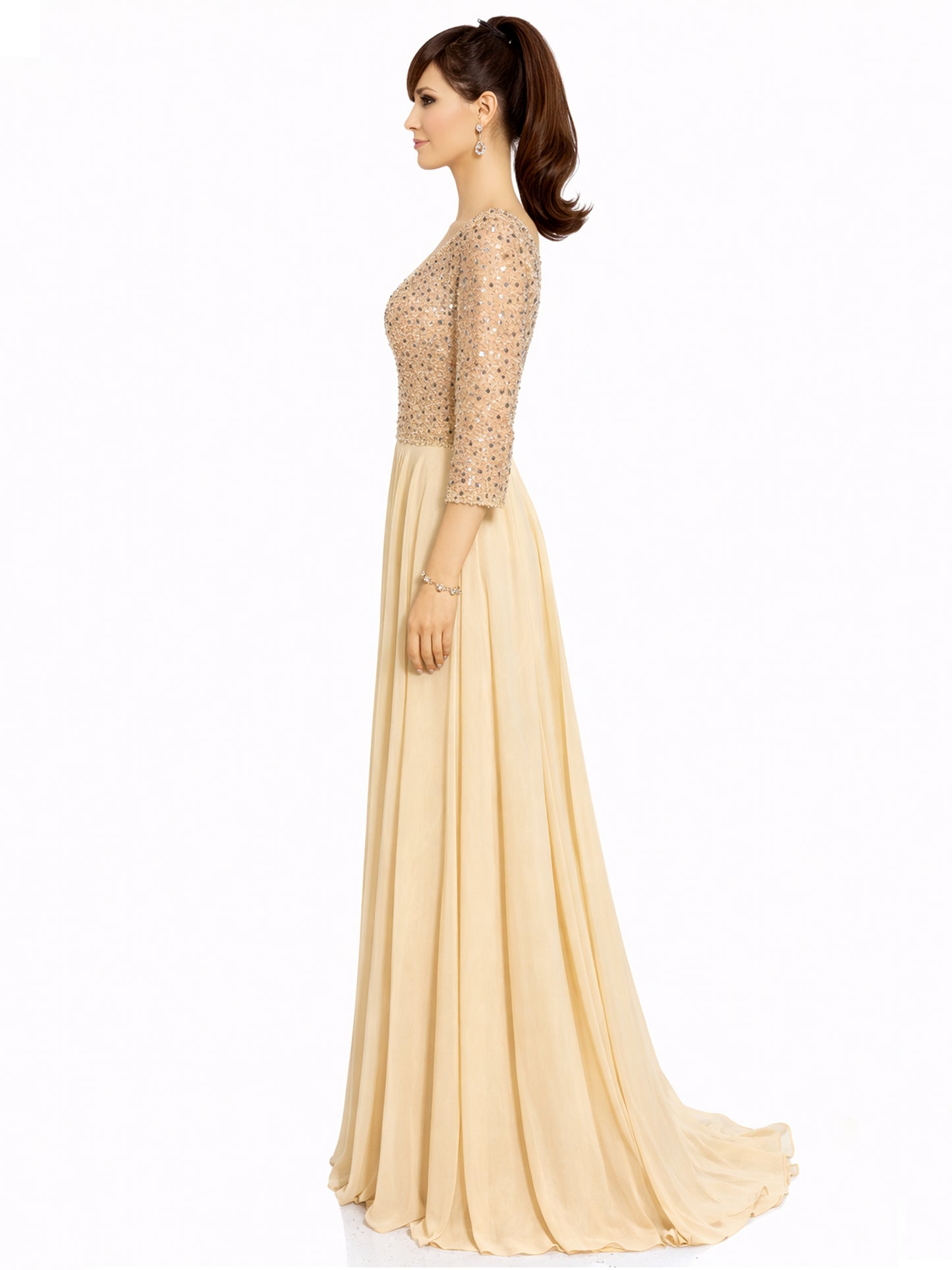 Style 20118 - Creme / Purple Dress