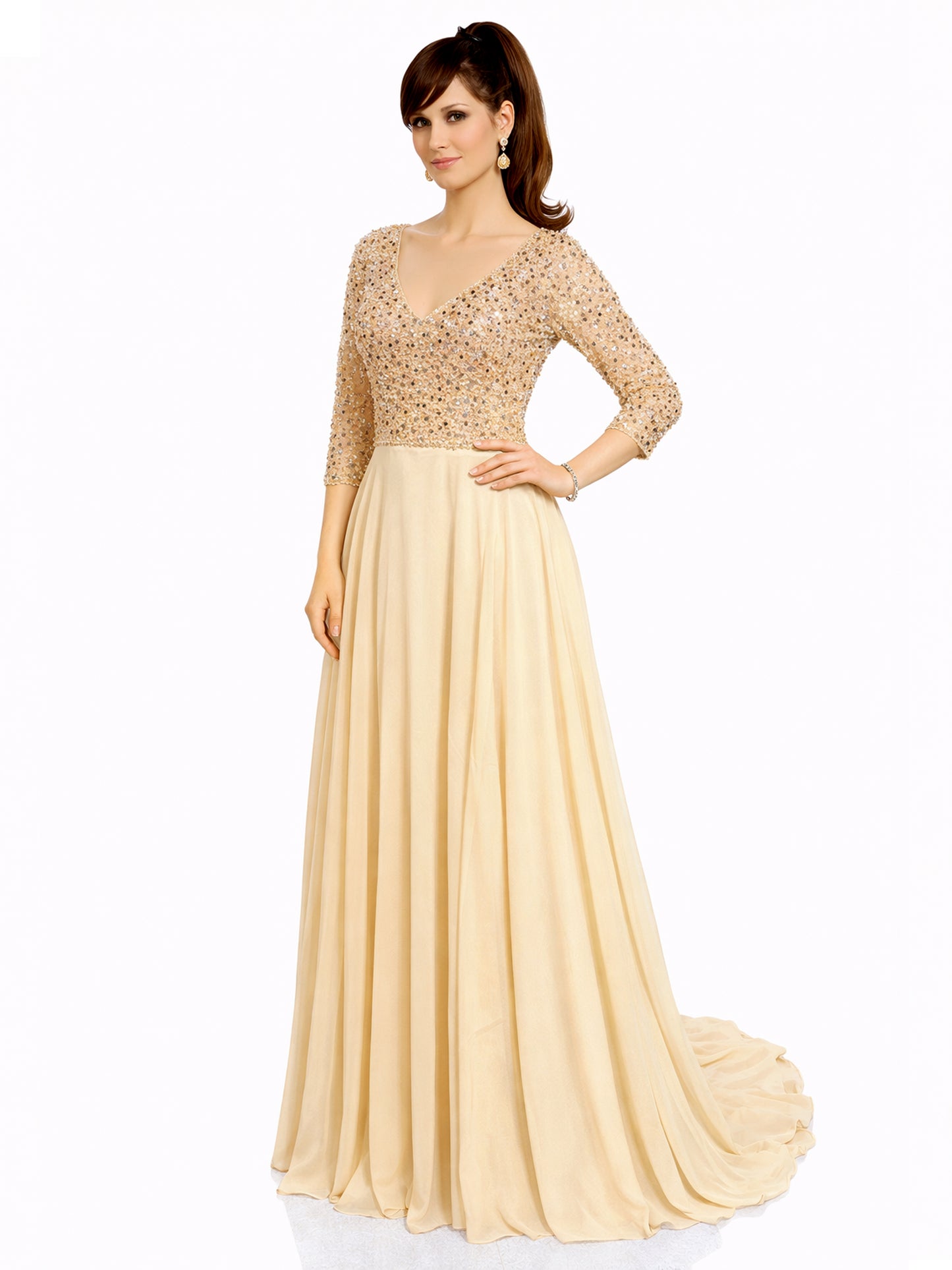 Style 20118 - Creme / Purple Dress