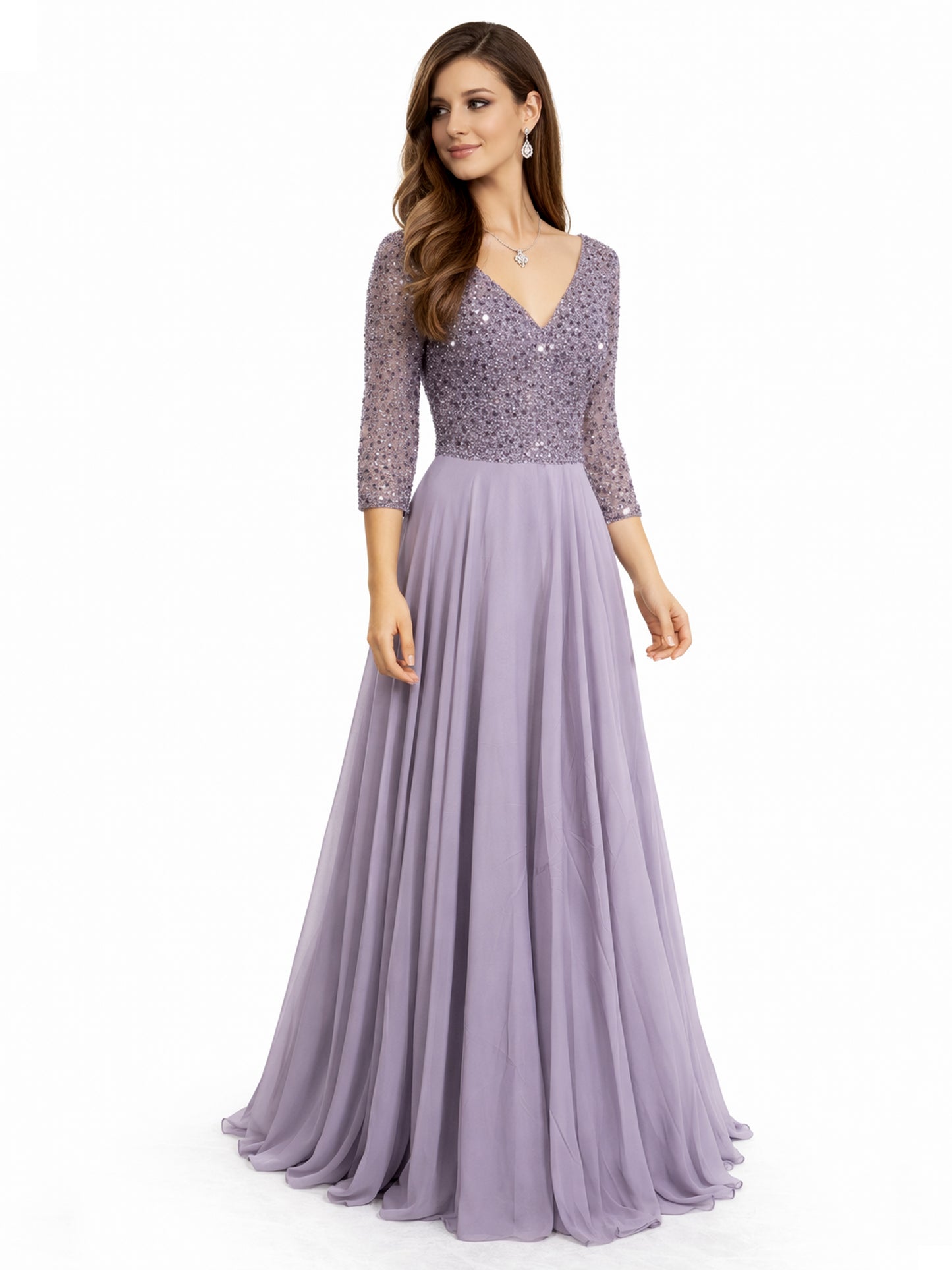 Style 20118 - Creme / Purple Dress