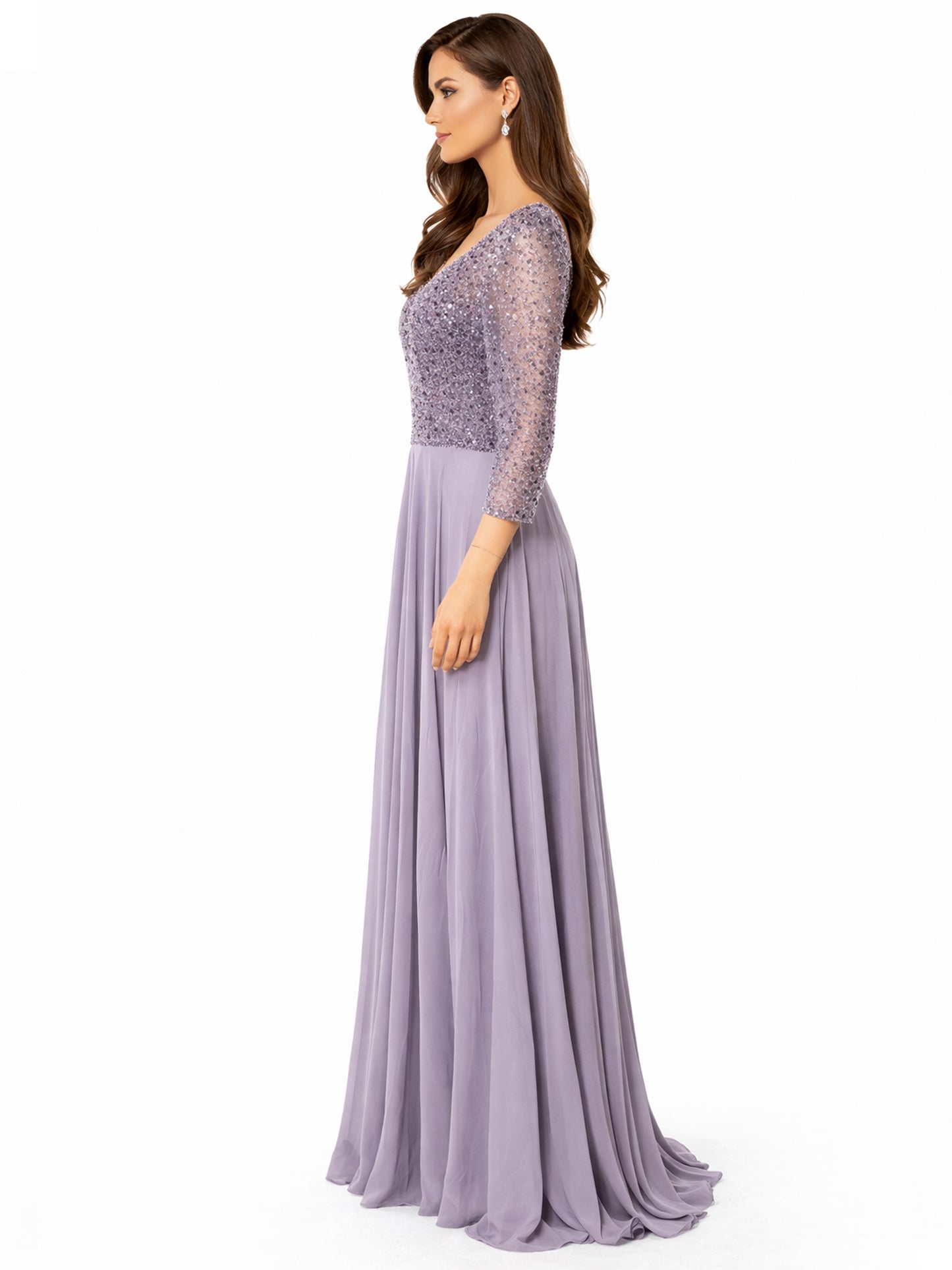 Style 20118 - Creme / Purple Dress
