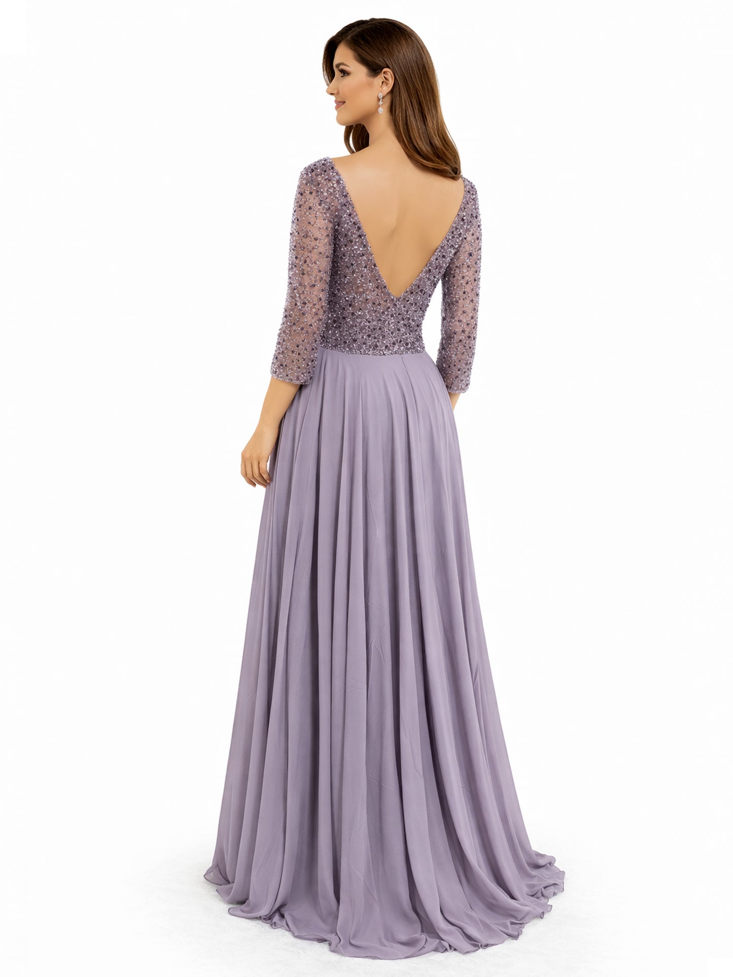 Style 20118 - Creme / Purple Dress