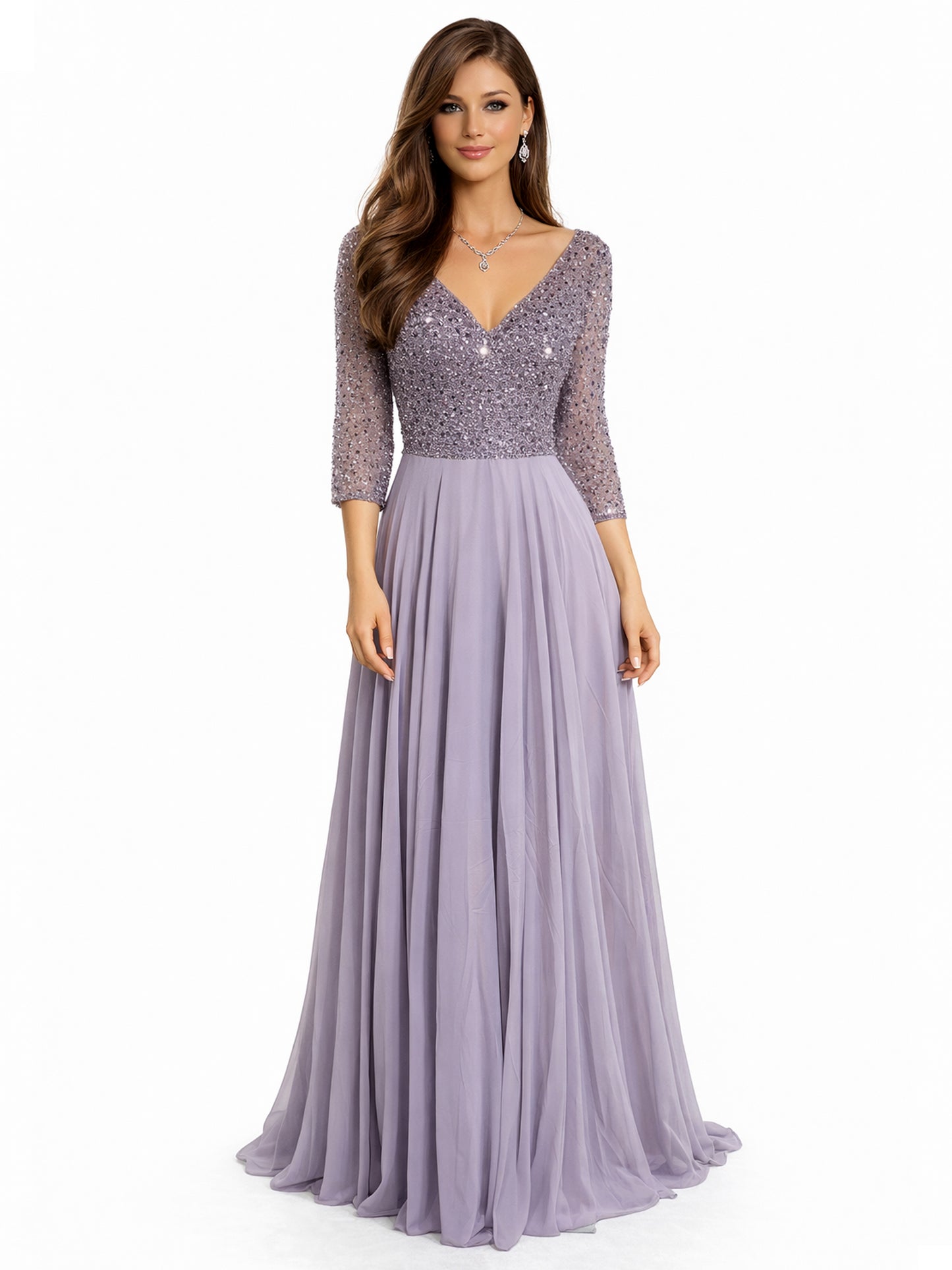 Style 20118 - Creme / Purple Dress