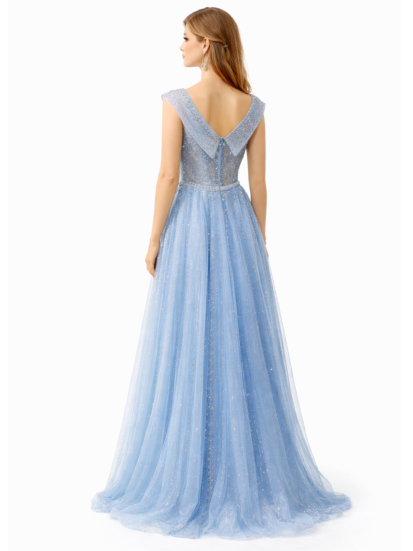 Stijl 202411 - Blauwe / Crème Jurk