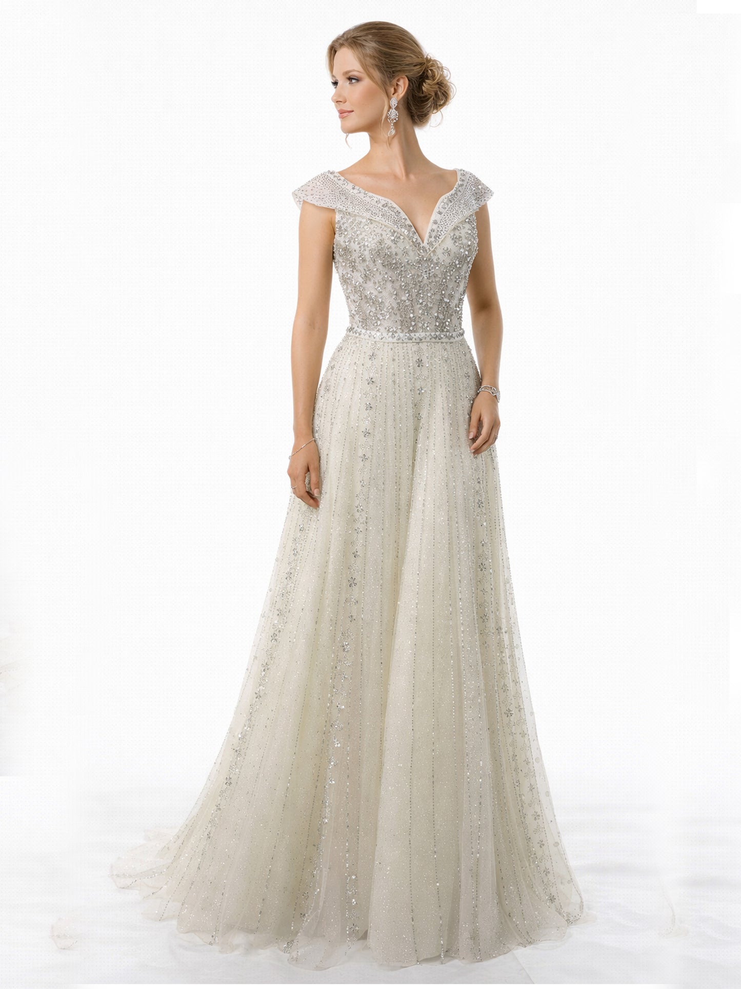 Stijl 202411 - Blauwe / Crème Jurk