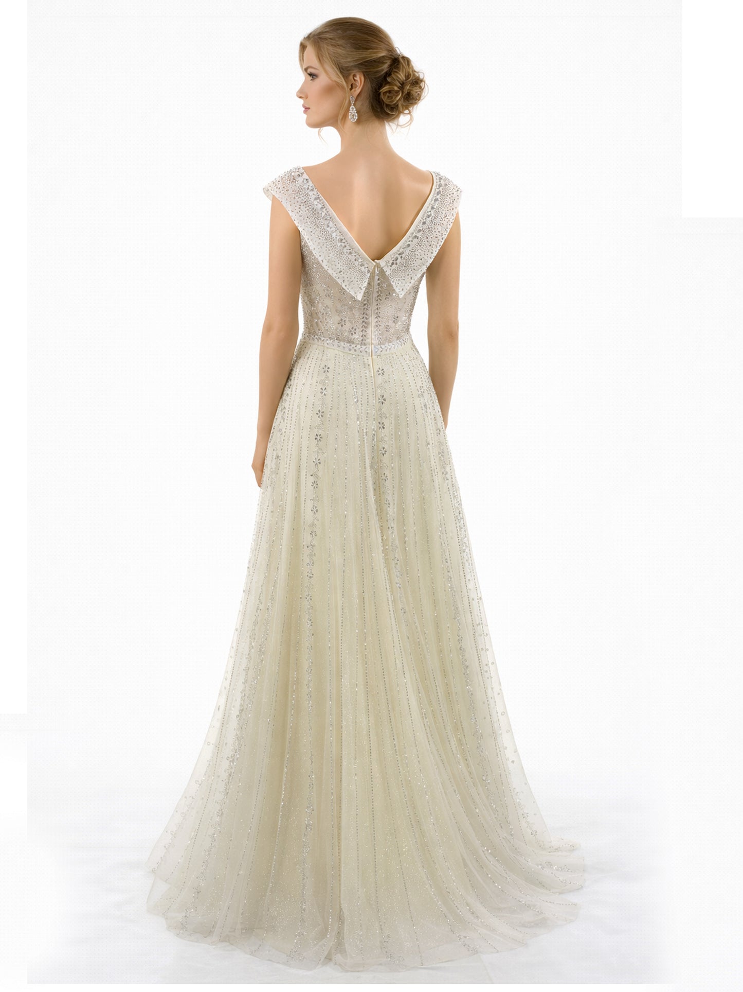 Stijl 202411 - Blauwe / Crème Jurk