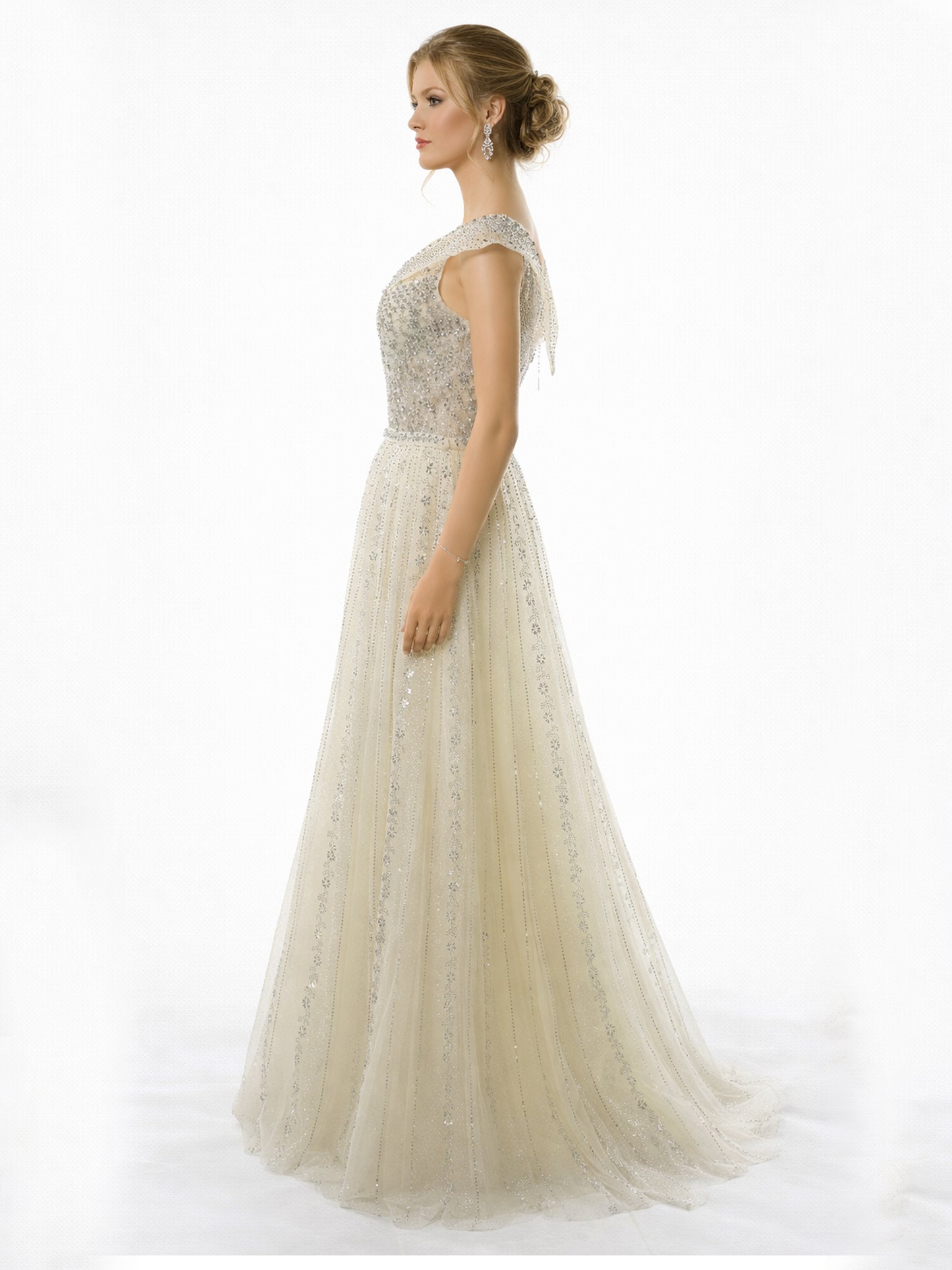 Stijl 202411 - Blauwe / Crème Jurk