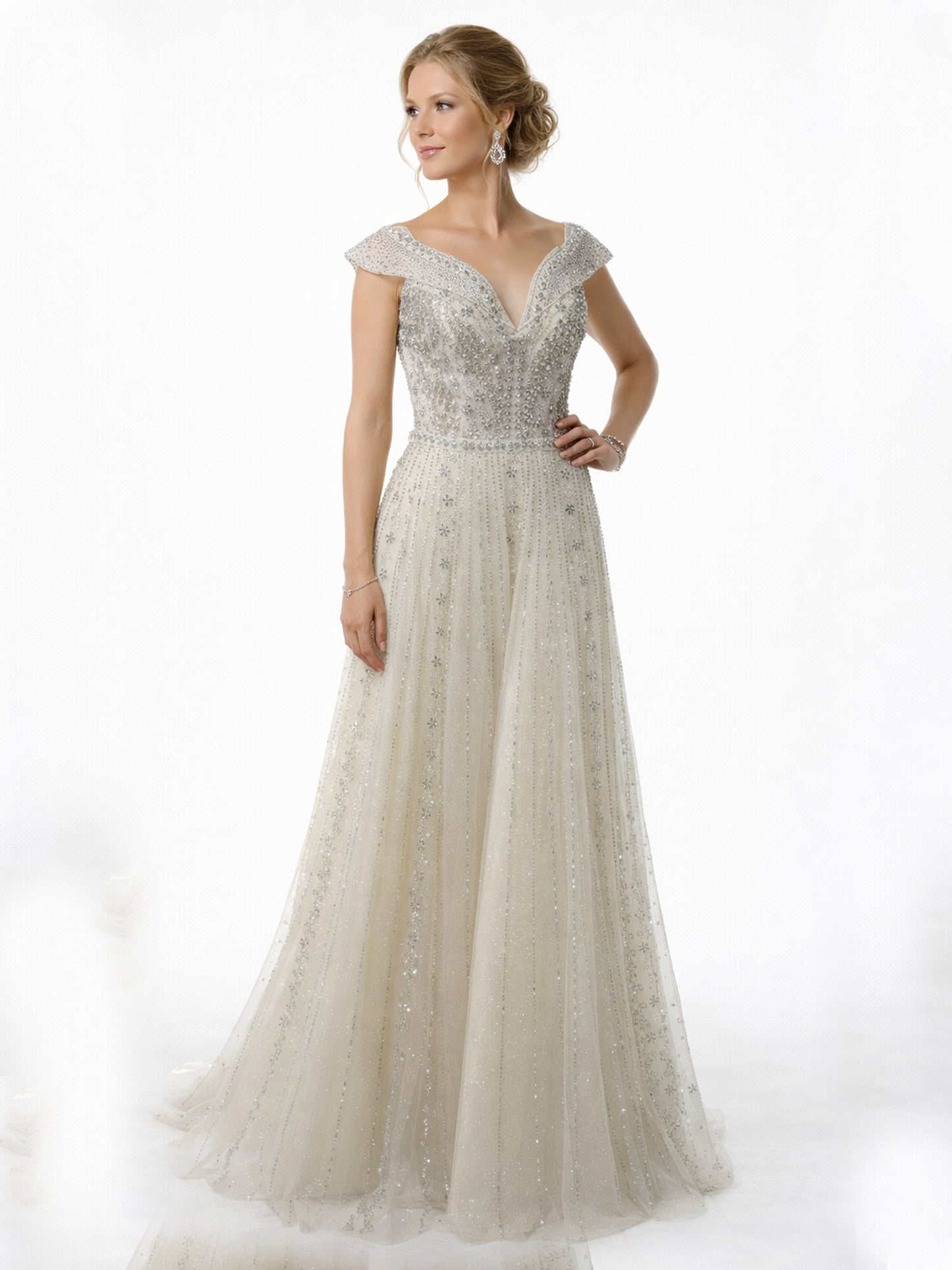 Stijl 202411 - Blauwe / Crème Jurk