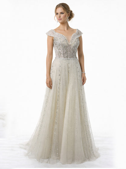 Stijl 202411 - Blauwe / Crème Jurk