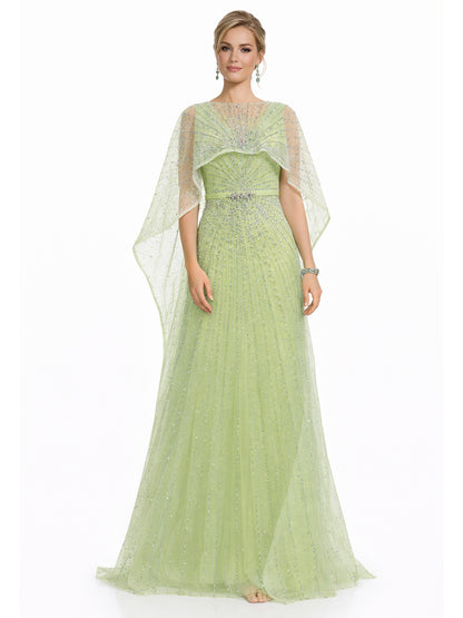 Stijl 202413 - Blauwe / Groene / Zilveren Jurk