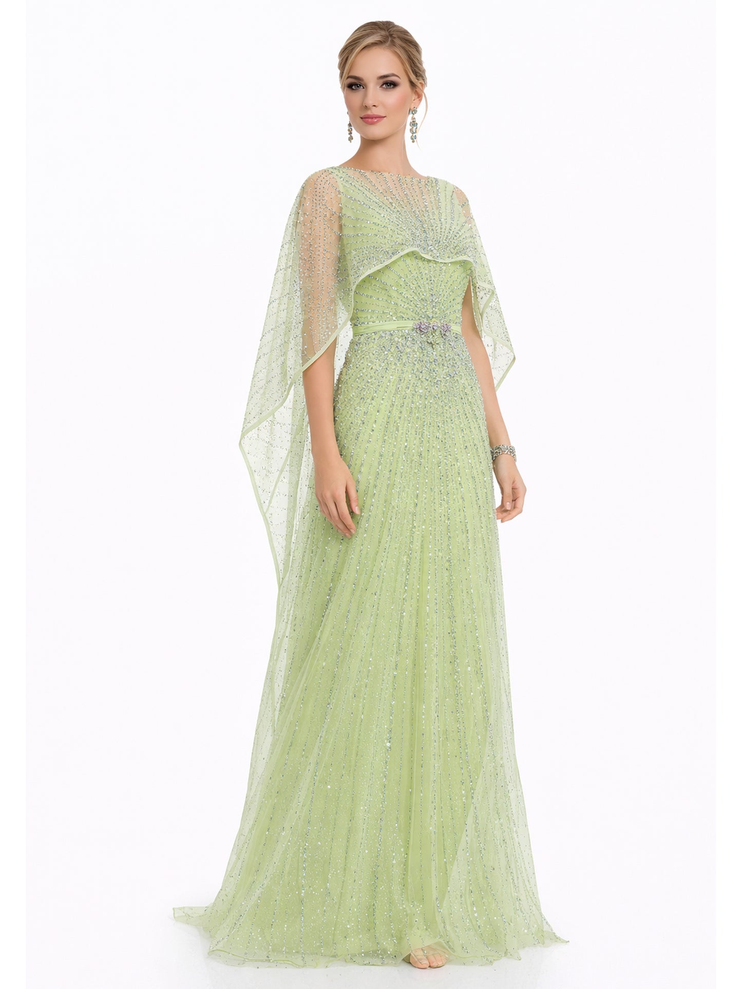 Stijl 202413 - Blauwe / Groene / Zilveren Jurk