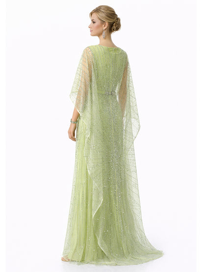 Stijl 202413 - Blauwe / Groene / Zilveren Jurk