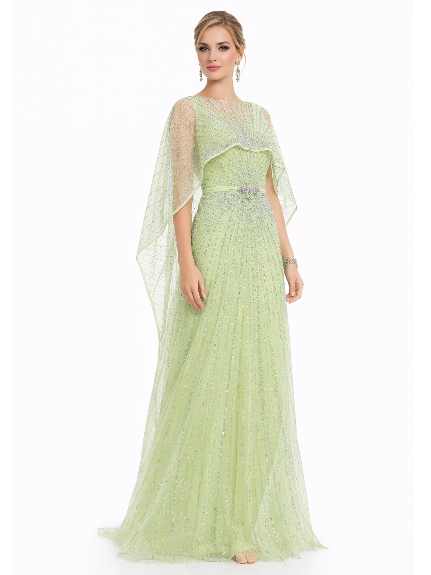 Stijl 202413 - Blauwe / Groene / Zilveren Jurk