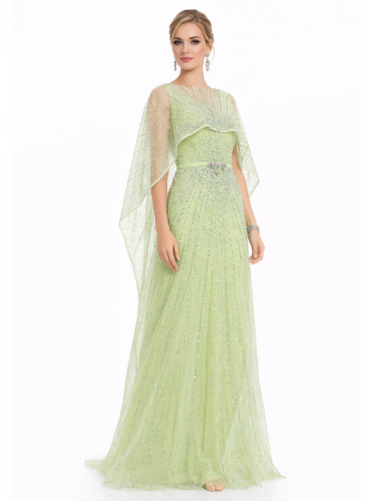 Stijl 202413 - Blauwe / Groene / Zilveren Jurk