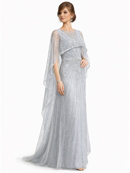 Stijl 202413 - Blauwe / Groene / Zilveren Jurk