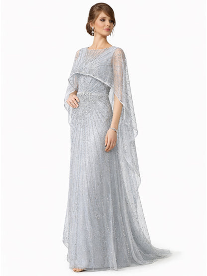 Stijl 202413 - Blauwe / Groene / Zilveren Jurk