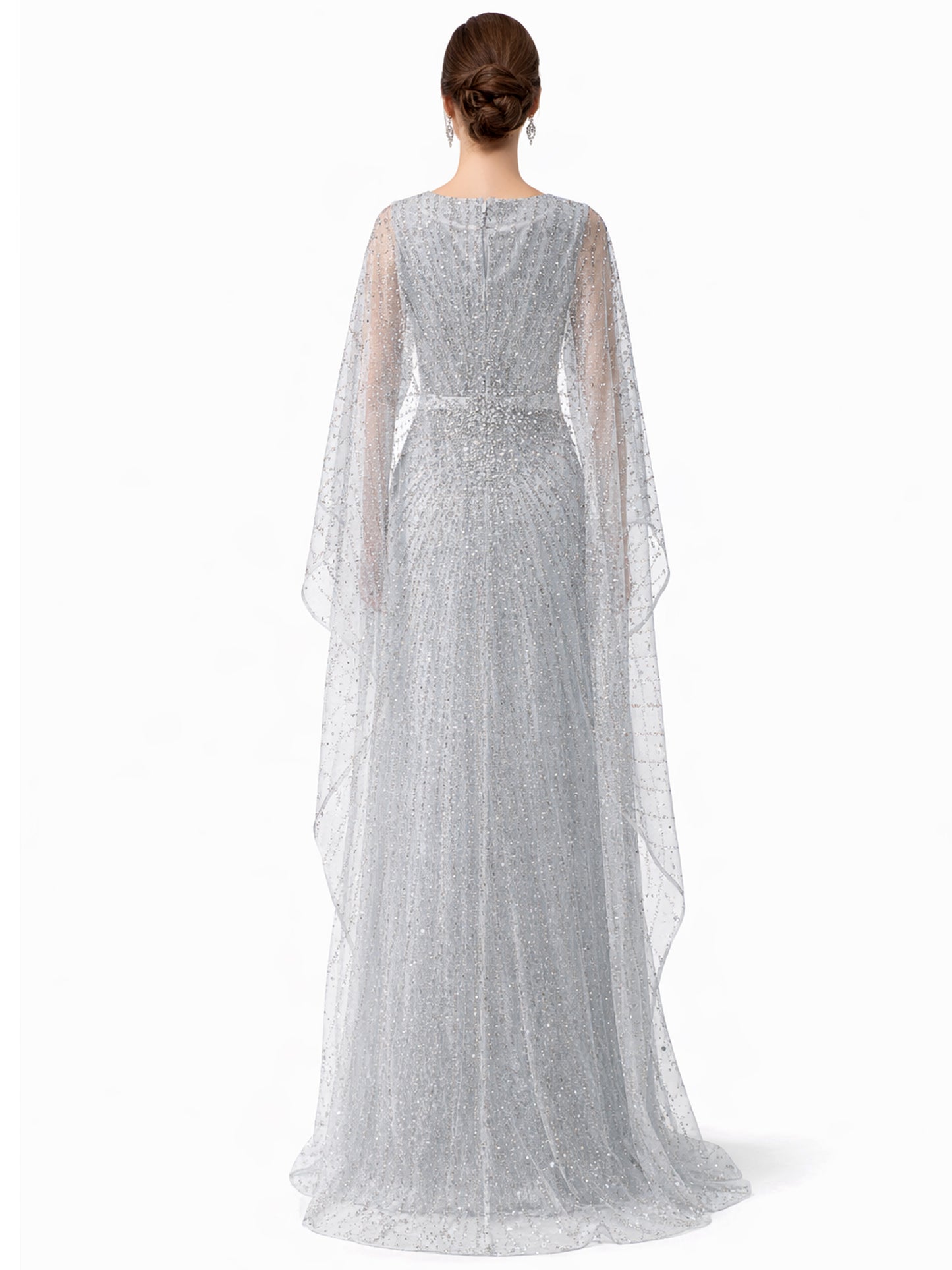 Stijl 202413 - Blauwe / Groene / Zilveren Jurk