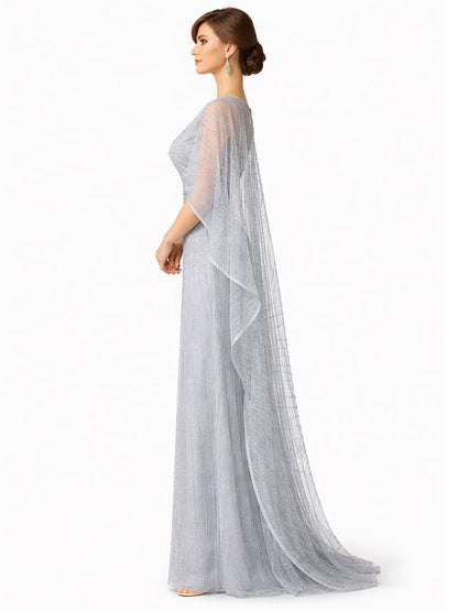 Stijl 202413 - Blauwe / Groene / Zilveren Jurk