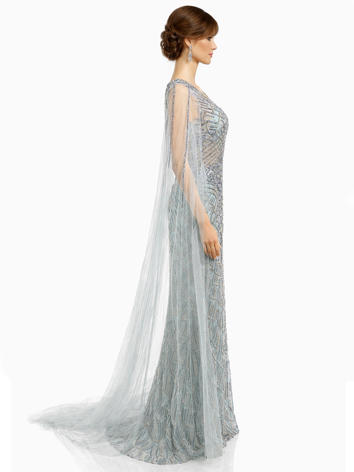 Stijl 202419 - Marineblauw / Lichtgroene Jurk