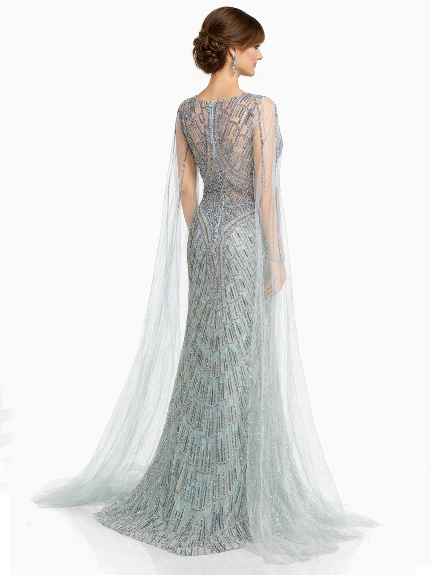 Stijl 202419 - Marineblauw / Lichtgroene Jurk