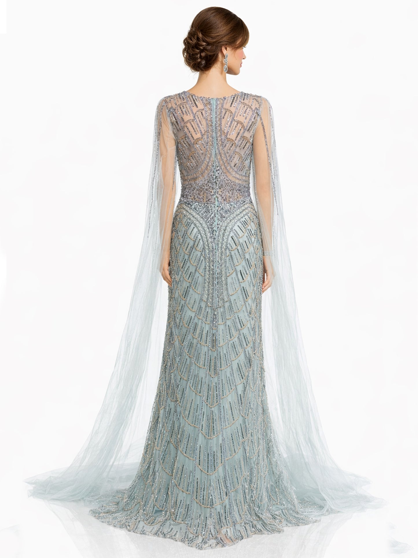 Stijl 202419 - Marineblauw / Lichtgroene Jurk