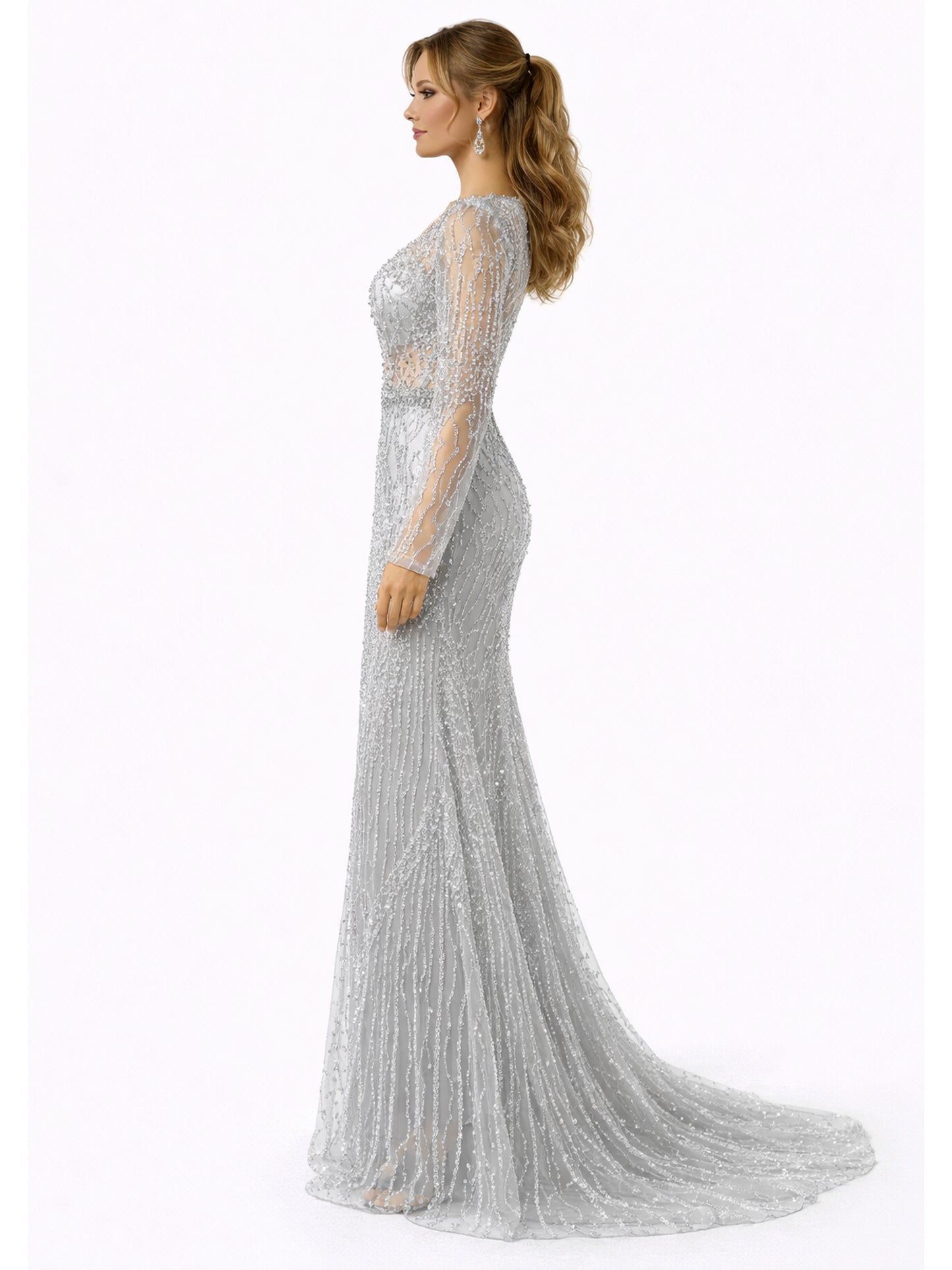 Stijl 224014 - Zilveren Avondjurk